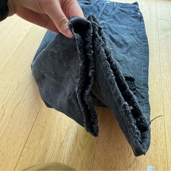 AGOLDE 90'S JEANS BLACK DISTRESSED -23 - Picture 14 of 15